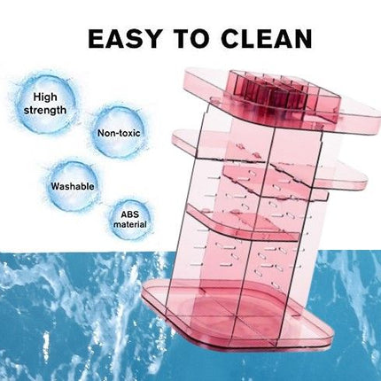 360 Rotating Large Capacity Makeup Organizer for Bedroom and Bathroom (Pink)