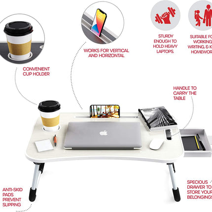 Laptop Bed Desk with Storage and foldable legs for Adults, Kids & Home Office