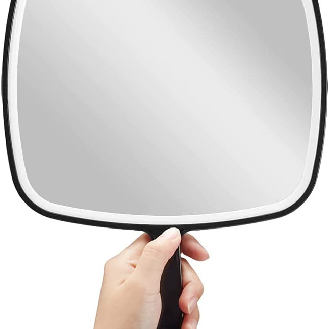 Extra Large Black Handheld Mirror with Handle (31,5 x 23 cm)