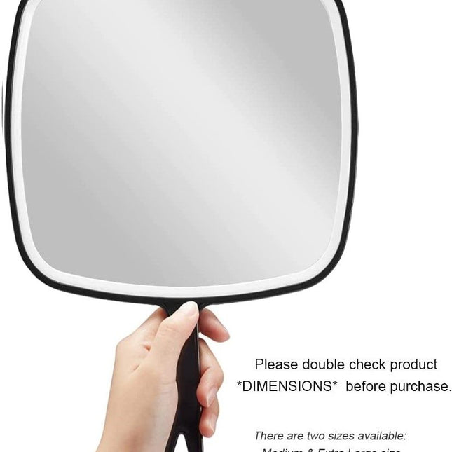 Extra Large Black Handheld Mirror with Handle (31,5 x 23 cm)