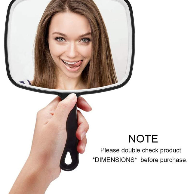 Extra Large Black Handheld Mirror with Handle (24 x 16 cm)