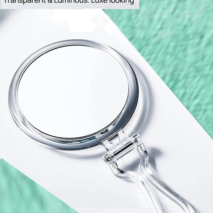 Double-Sided 1X/10X Magnifying Foldable Makeup Mirror for Handheld, Table and Travel Usage