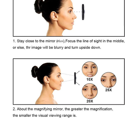 10X Magnifying Mirror and Eyebrow Tweezers Kit for Travel