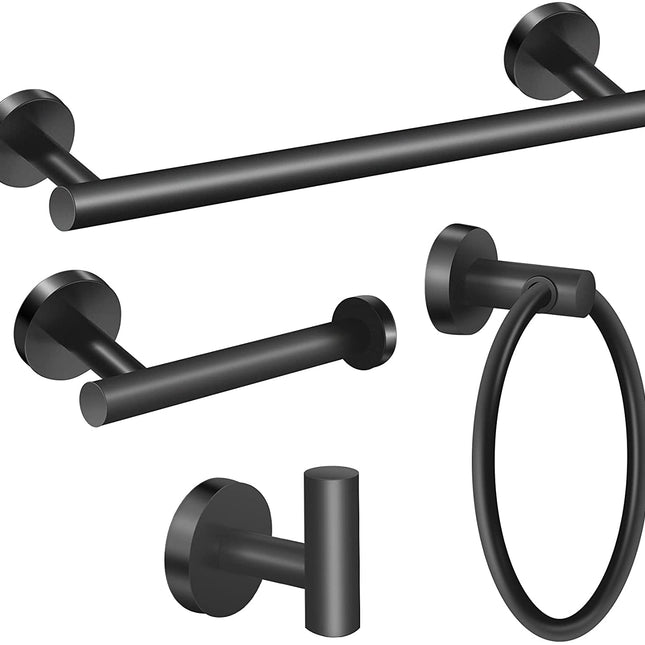 4 Piece Stainless Steel-Towel Rack Set Wall Mount with Brushed Finish for Bathroom