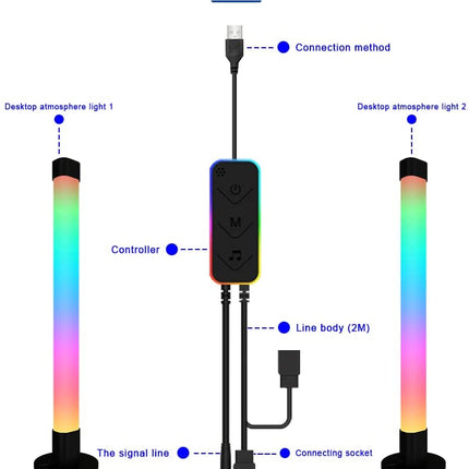 Bluetooth 360 Full Light Smart TV Backlight LED Light Bar for Room, PC and TV