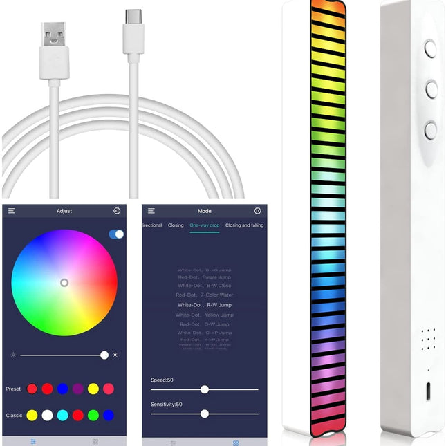 Smart Colorful RGB Music Sync Light Bar with App Control for Gaming, TV and Party (1 Piece)