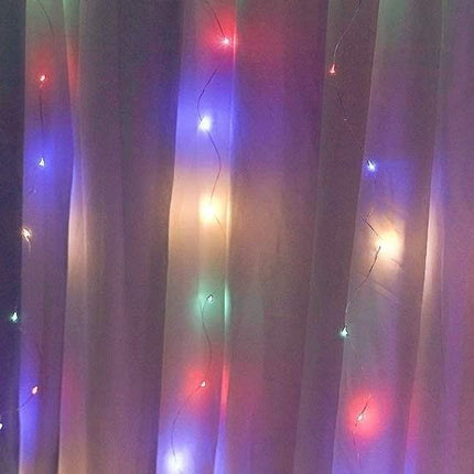 300 LEDs Window Curtain Fairy Lights 8 Modes and Remote Control for Bedroom (Multicolor, 300 x 300cm)
