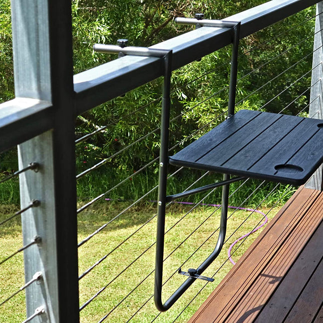 Shelf Wood Grain Finish Balcony Table