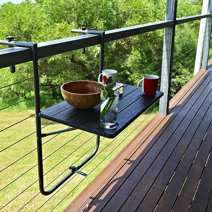 Shelf Wood Grain Finish Balcony Table