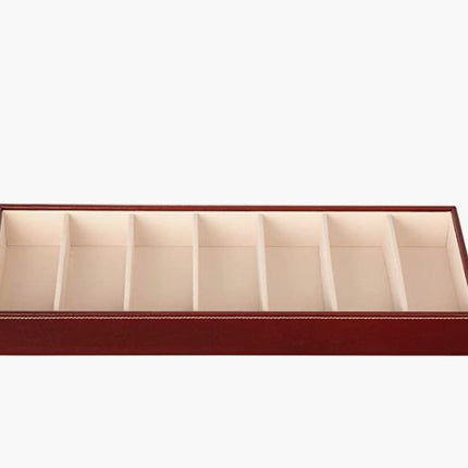 Leather Eyeglass Storage Case with 7 Compartments (Brown)