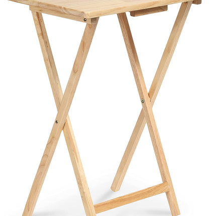 Natural Wood Folding TV Tray & Snack Table