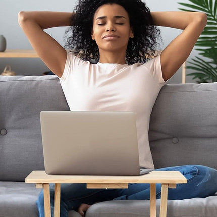 Natural Wood Folding TV Tray & Snack Table