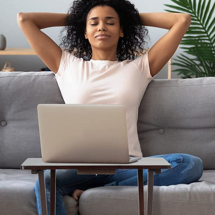 Brown Wood Folding TV Tray & Snack Table