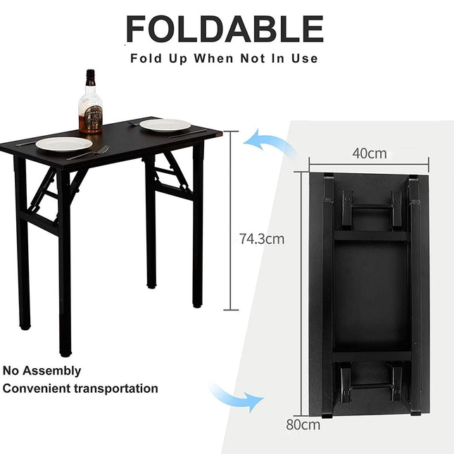 Sturdy and Heavy Duty Foldable Office Computer Desk (Brown, 80cm)