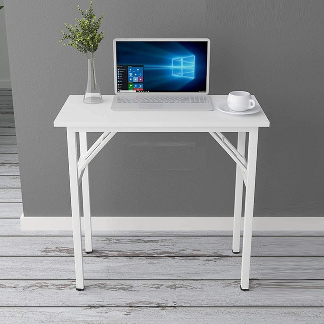 Sturdy and Heavy Duty Foldable Office Computer Desk (White, 80cm)