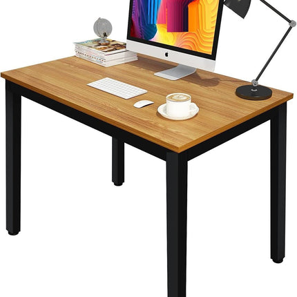 Sturdy and Heavy Duty Foldable Office Computer Desk (Teak, 101cm)