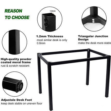 Sturdy and Heavy Duty Foldable Office Computer Desk (Teak, 101cm)