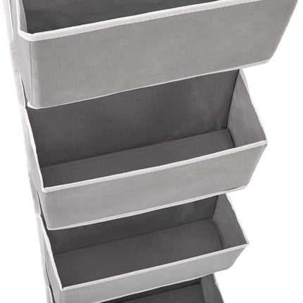 Over the Door Hanging Storage Organizer with 4 Pouch Pocket for Pantry Baby Nursery Bathroom (Grey)