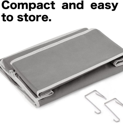 2 Pack Over the Door Hanging Storage Organizer with 4 Pouch Pocket for Pantry Baby Nursery Bathroom Closet Dorm - Gray