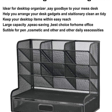 Multi-Functional Mesh Desk Organizer for School and Home Office