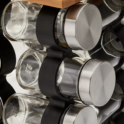 Spice Rack Organizer with 12 Pieces Jars for Kitchen