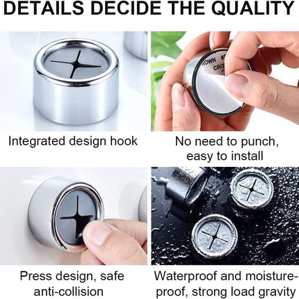 3 Pack Self Adhesive Round Towel Hooks for Kitchen and Bathroom