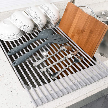 Over The Sink Multipurpose Roll-Up Dish Drying Rack (52 x 33 cm)