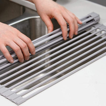Over The Sink Multipurpose Roll-Up Dish Drying Rack (52 x 33 cm)