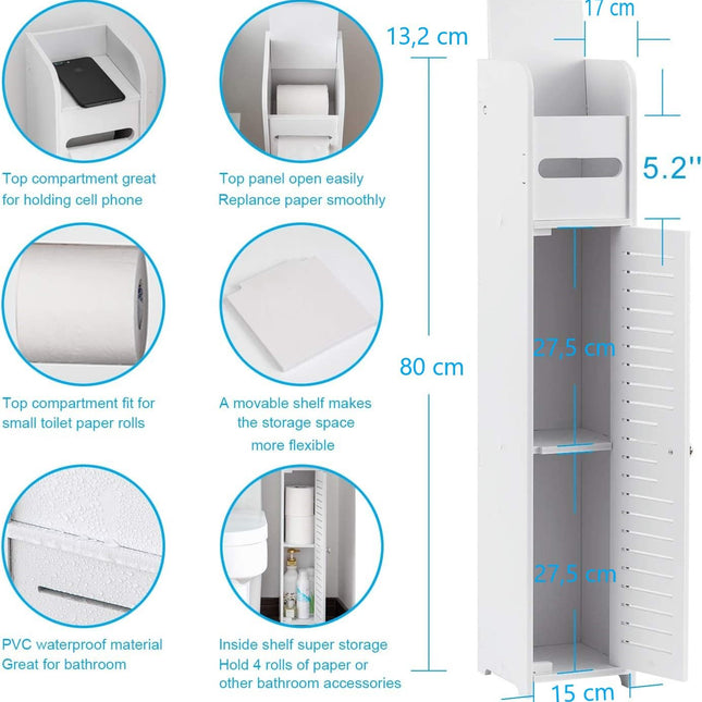 Toilet Paper Roll Holder for Bathroom (White, 80 cm)