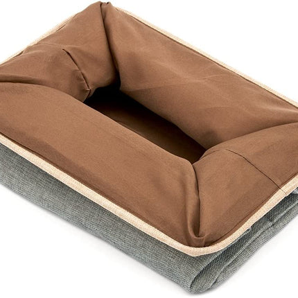 Pack of 3 Collapsible Large Cube Fabric Storage Bins Baskets for Laundry - Gray and Brown