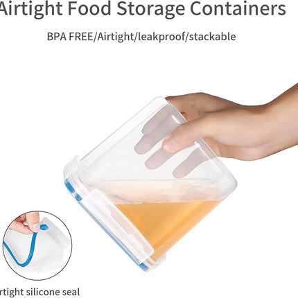 7 Pieces Plastic BPA Free Food Storage Containers for Kitchen (Blue)