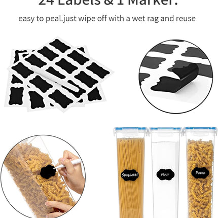 7 Pieces Plastic BPA Free Food Storage Containers for Kitchen (Blue)