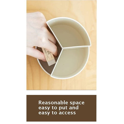 360 degree rotating multi-functional pen holder with 3 separate layer for office desk organiser (Grey)