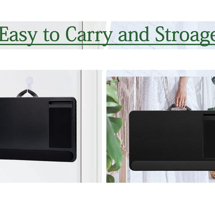 Portable Laptop Desk with Device Ledge, Mouse Pad and Phone Holder for Home Office (Black, 43cm)