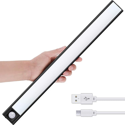 6000K Warm White Closet Wireless Light Motion Sensor with Large Capacity Battery Operated with USB Charge for Kitchen and Hallway (BlackandYellow Light)