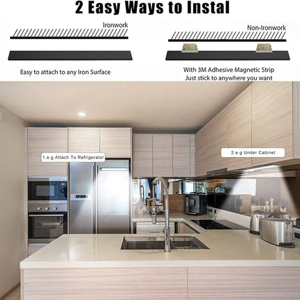 6000K Warm White Closet Wireless Light Motion Sensor with Large Capacity Battery Operated with USB Charge for Kitchen and Hallway (BlackandYellow Light)