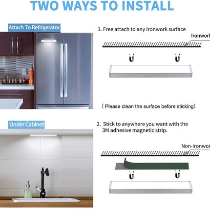 24 LED Stick on Anywhere Motion Sensor Light Wireless Under Cabinet for Wardrobe Stairs (White and White Light)