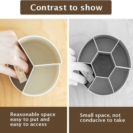 360 degree rotating multi-functional pen holder with 3 separate layer for office desk organiser (White)