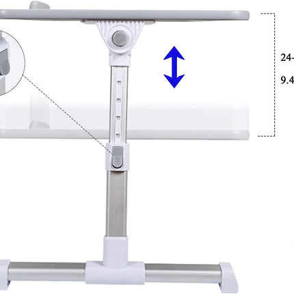 Large Size Folding and Adjustable Laptop Bed Tray Table for, Writing, Drawing and Working - 60 x 30 cm (White)