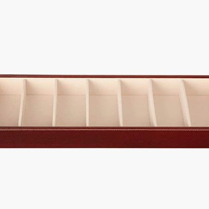 Leather Eyeglass Storage Case with 7 Compartments (Grey)