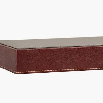 Leather Eyeglass Storage Case with 7 Compartments (Grey)