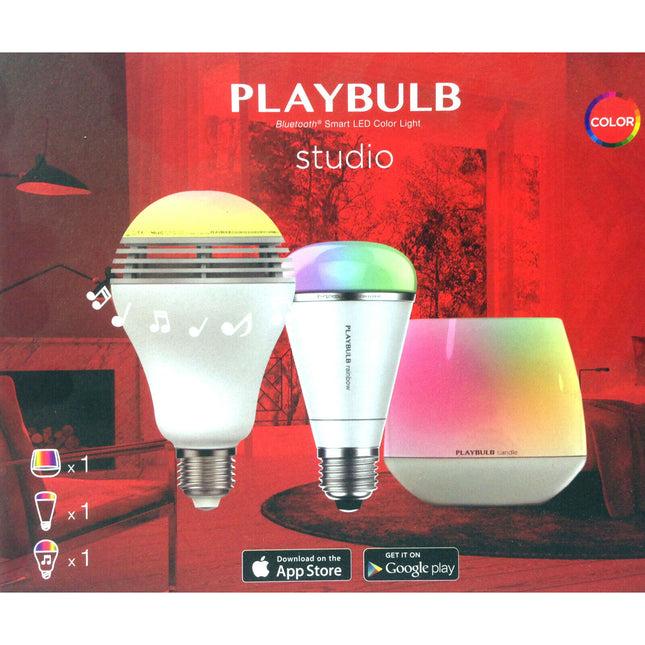 MiPow Playbulb STUDIO Gift Set Novelty LED Light Bulb & Candle Bluetooth Audio