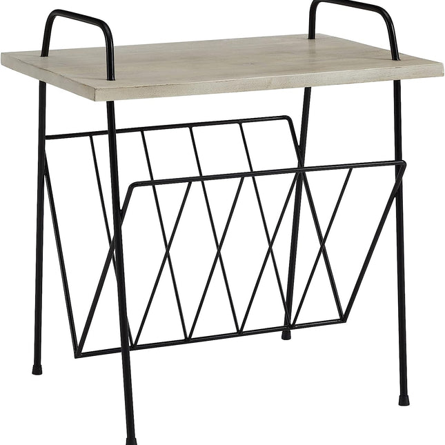 Crosley Wiltshire Turntable Stand Modern Retro White Wash Wood