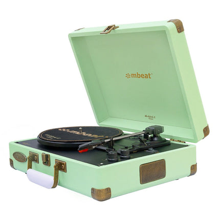 mbeat Woodstock II Tiffany Green Retro Bluetooth (TX/RX) Turntable