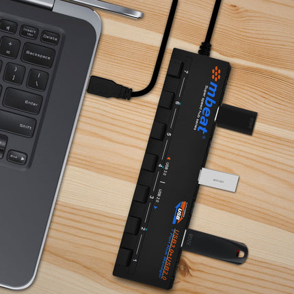 mbeat 7-Port USB 3.0 and USB 2.0 Hub Manager With Switches