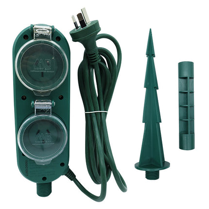 Mort Bay 3 Way Outdoor Powerboard with Timer Water Resistant 14519