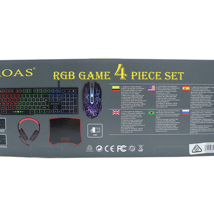 RGB Four Piece Gaming Set Keyboard Mouse Pad Headphones S750