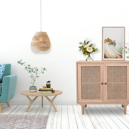 Natura Rattan Buffet Sideboard Storage Cabinet Hallway Table With 2 Doors