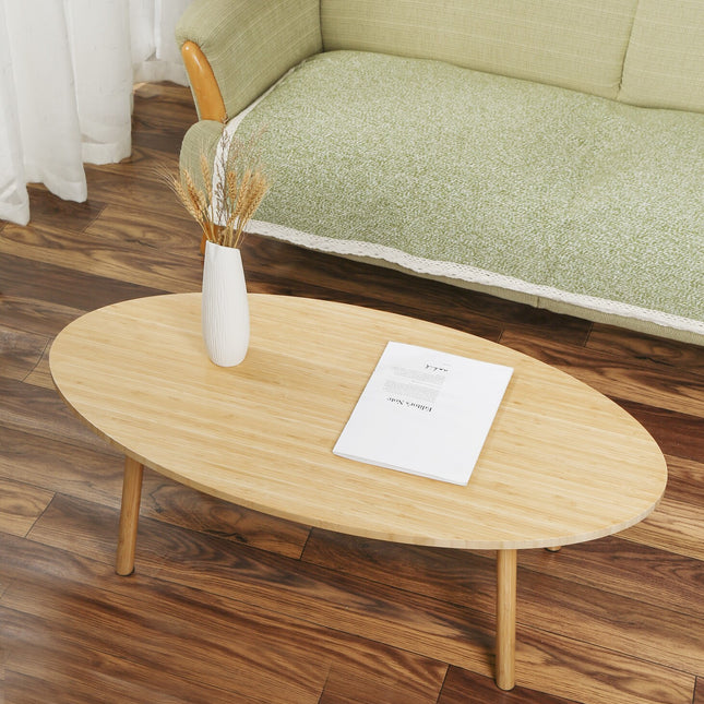 Lucina Japaness Style Bamboo Oval Coffee Table