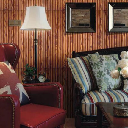 Decorative 3D Foam Wallpaper Panels Bamboo Wood 10PCS